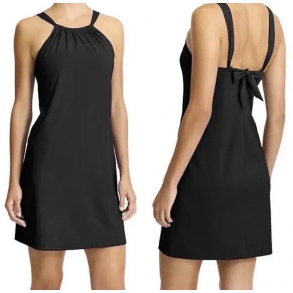 ATHLETA Women's Dress Size S Kokomo Black Swim‎ Built-in Bra Cover Up